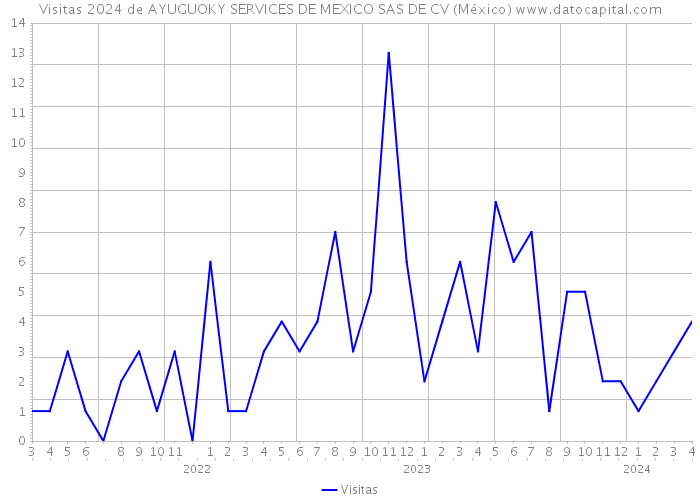 Visitas 2024 de AYUGUOKY SERVICES DE MEXICO SAS DE CV (México) 